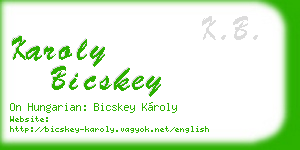 karoly bicskey business card