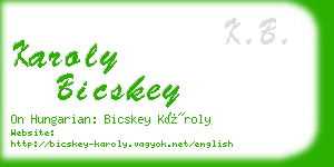 karoly bicskey business card